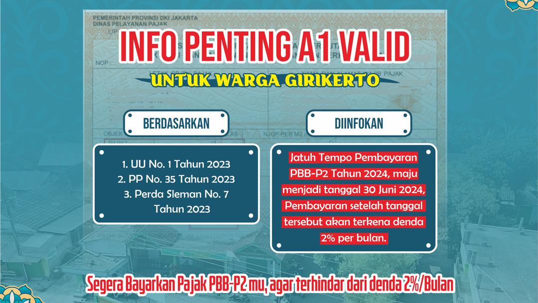 INFO PEMBAYARAN SPPT PBB P2 TAHUN 2024 | TRIHARJO